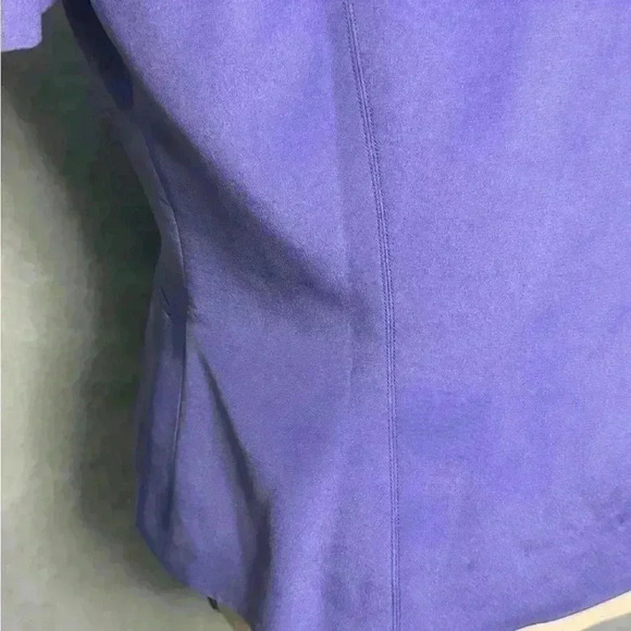 Maggy London 100% Silk Size 10 Purple Classic Jacket Faux Pockets - Picture 7 of 13
